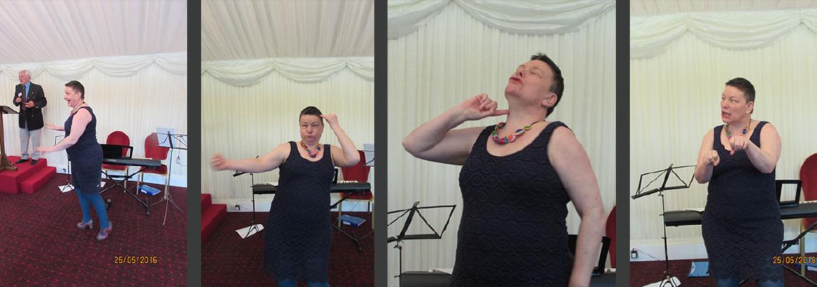 Caroline Parker MBE performing