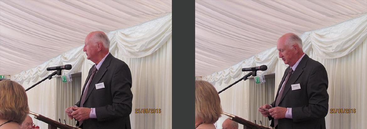 Paul Townson, Chair of Decibels, introducing Ruth Montgomery